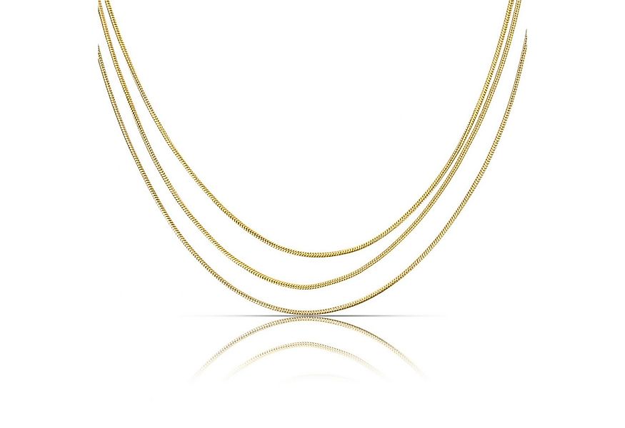 Made by Nami Schlangenkette Gold Mehrreihig 40 + 5 cm Länge, Wasserfester S günstig online kaufen