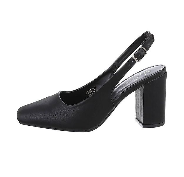 Ital-Design Damen Elegant Schnürpumps Blockabsatz High Heel Pumps in Schwar günstig online kaufen