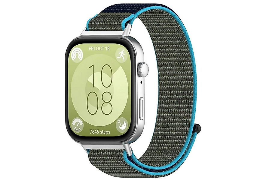 Wigento Smartwatch-Armband Für Huawei Watch Fit 4 / 4 Pro / 3 Nylon Klettve günstig online kaufen