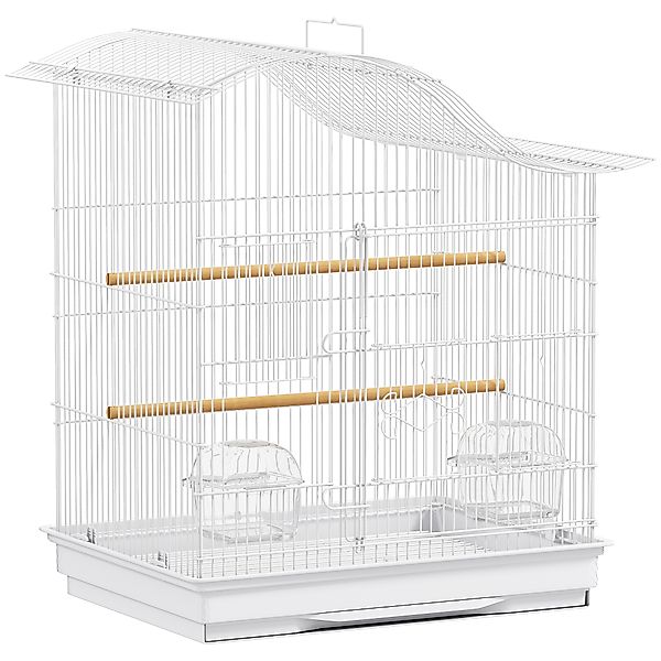 PawHut Vogelkäfig mit 4 Eingängen, 2 Näpfen, 2 Sitzstangen und herausziehba günstig online kaufen