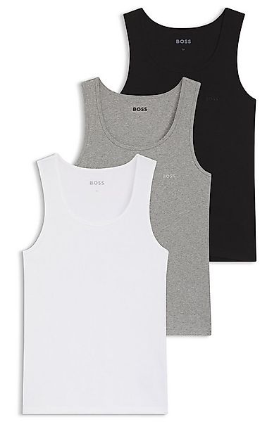 BOSS Tanktop 3P RibClassic BOSS ONE Ton in Ton Stickerei auf der Brust günstig online kaufen