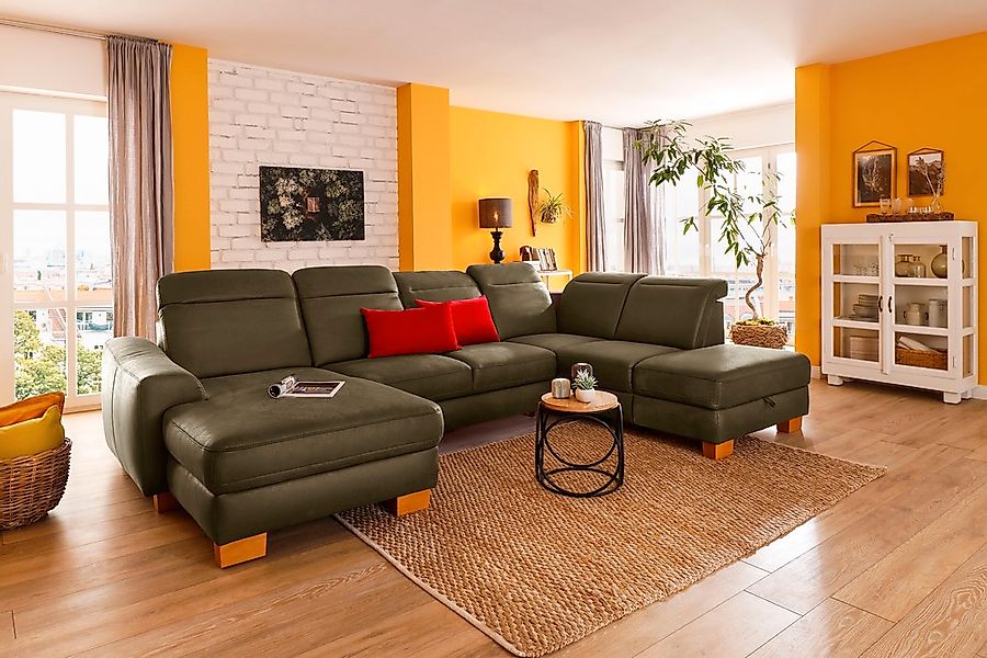 Home affaire Wohnlandschaft "Dundee U-Form" wahlweise mit Kopfteilverstellu günstig online kaufen