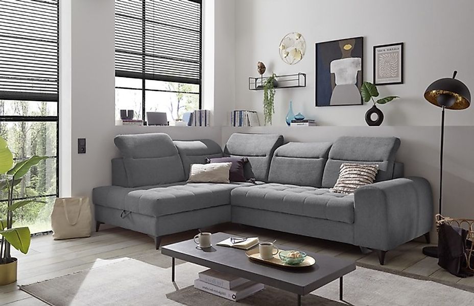 ED EXCITING DESIGN Ecksofa »Rockdale L-Form mit Bettfunktion, Bettkasten«, günstig online kaufen