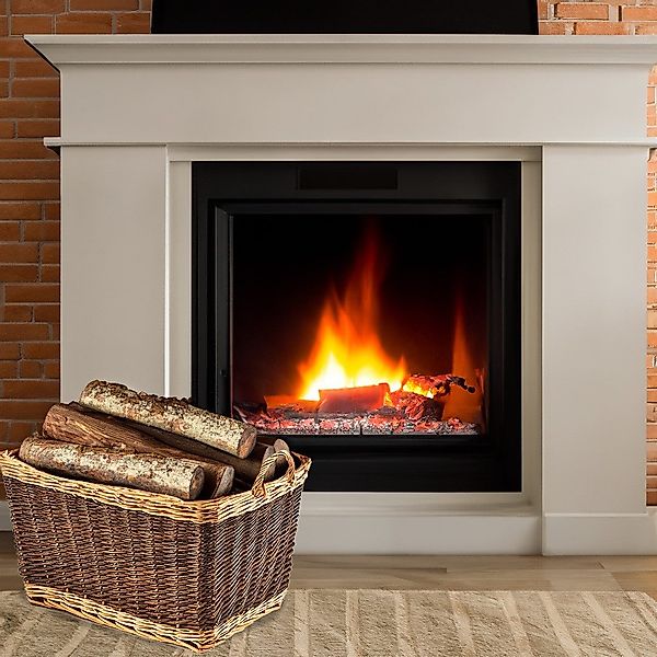 Kobolo Kaminholzkorb Holzkorb aus Weide zweifarbig günstig online kaufen