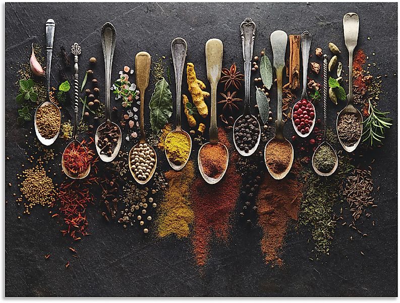 Artland Wandbild "Kräuter Gewürze Schiefer" Lebensmittel 1 Stk. tlg. als Al günstig online kaufen