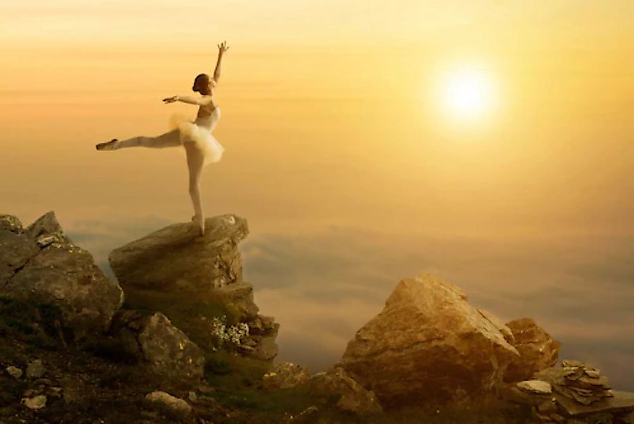 Papermoon Fototapete »Ballett Tänzerin auf Berg« günstig online kaufen