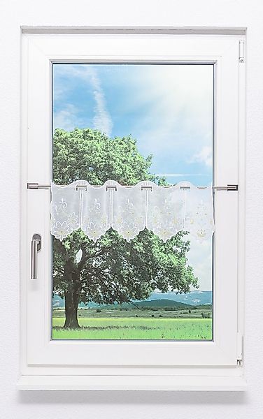 LYSEL® Scheibengardine Blume mit Glitzerstein, (1 günstig online kaufen