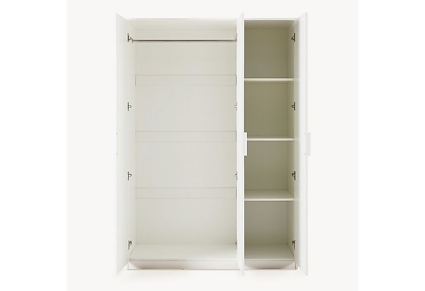 en.casa Kleiderschrank »Eiselfing« 3 Türen, 4 Fächer 176x120x52 cm Weiß günstig online kaufen