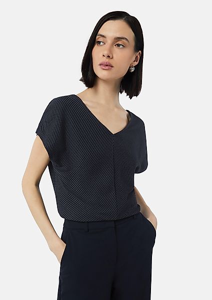 Comma Kurzarmshirt Relaxed-Fit-Shirt mit Struktur und günstig online kaufen