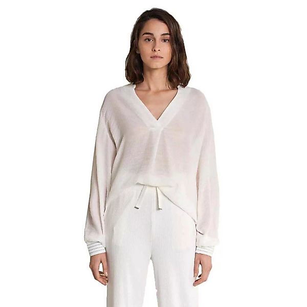 Salsa Jeans Two Material Pullover L White günstig online kaufen