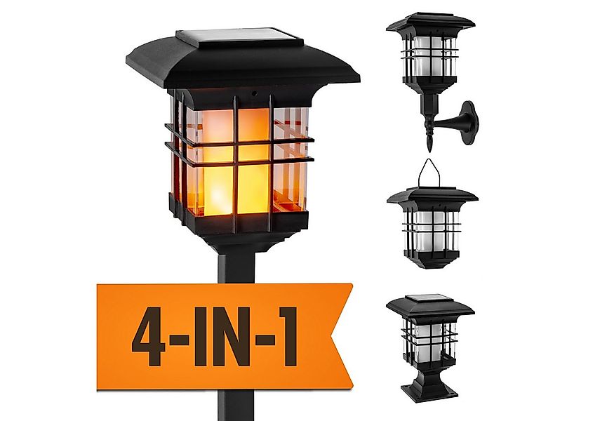IC Gardenworld LED Laterne 4 in 1 Solar Gartenlaterne mit LED-Licht im Flam günstig online kaufen