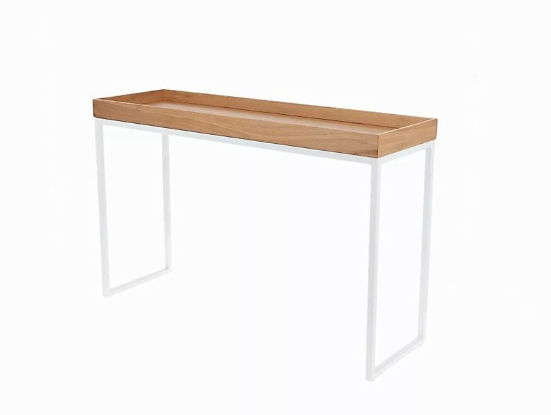 Konsolentisch Pizzo Kurz Weiß Eiche Natur günstig online kaufen