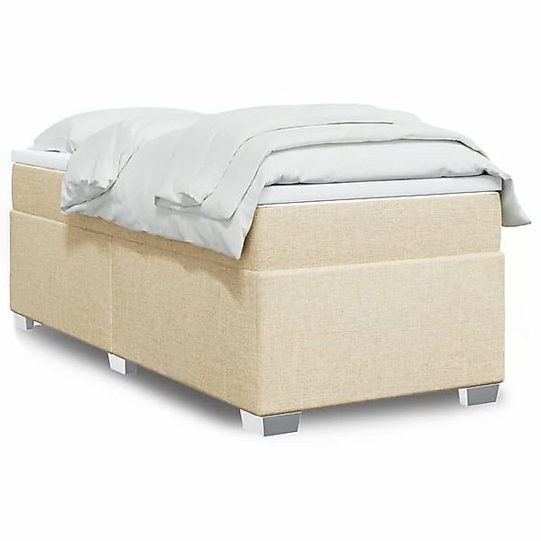 furnicato Bettgestell Boxspringbett mit Matratze Creme 80x200 cm Stoff günstig online kaufen