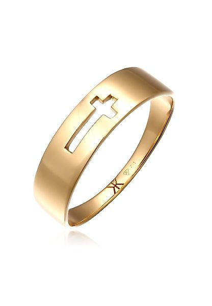 Kuzzoi Silberring Kreuz Basic 375 Gelbgold günstig online kaufen