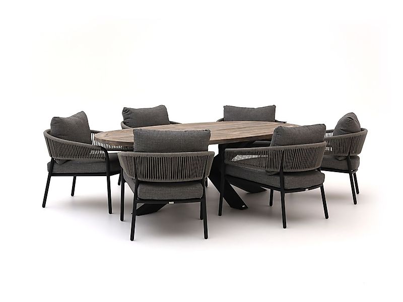 Bellagio Nova Siri /ROUGH-Y Ellips 240cm Low Dining Gartenmöbel-Set 7-teili günstig online kaufen
