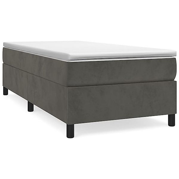 vidaXL Boxspringbett, Boxbett mit Matratze Dunkelgrau 90x200 cm Samt günstig online kaufen