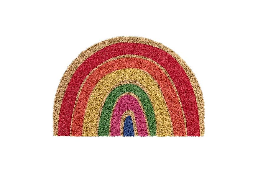 relaxdays Fußmatte Kokos Fußmatte Regenbogen, Höhe: 15 mm günstig online kaufen