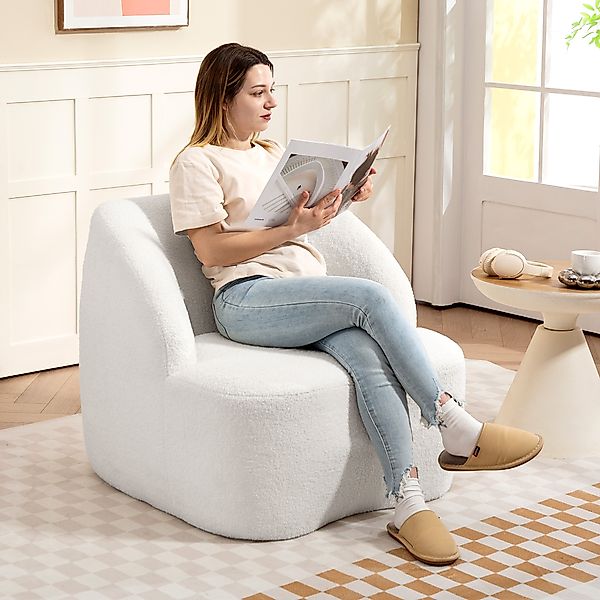 HOMCOM Sessel Loungesessel mit geschwungenem Design, Polstersessel mit Arml günstig online kaufen