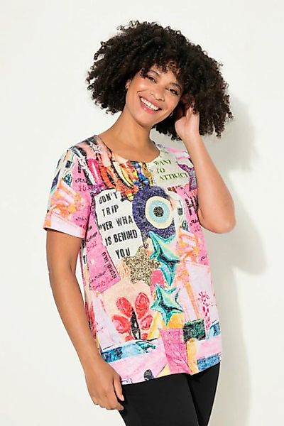 Angel of Style Rundhalsshirt T-Shirt buntes Muster Rundhals Halbarm günstig online kaufen