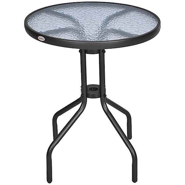 Outsunny Gartentisch rund Balkontisch Ø60xH70cm aus Metall mit Sicherheitsg günstig online kaufen
