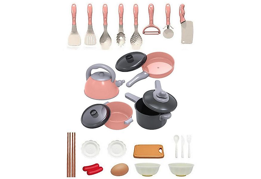 MODFU Spielküche 28 Stück Kinder Küchen Spielset Küchenzubehör Kunststoff, günstig online kaufen