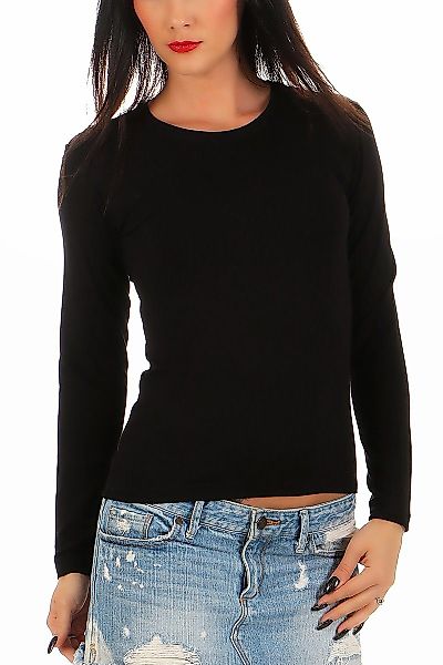 Mellice Rundhalsshirt Damen Langarm Shirt mit günstig online kaufen