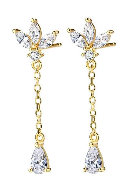 Hey Happiness Paar Ohrhänger Tropfen Kristalle, Ketten Ohrstecker Silber 92 günstig online kaufen