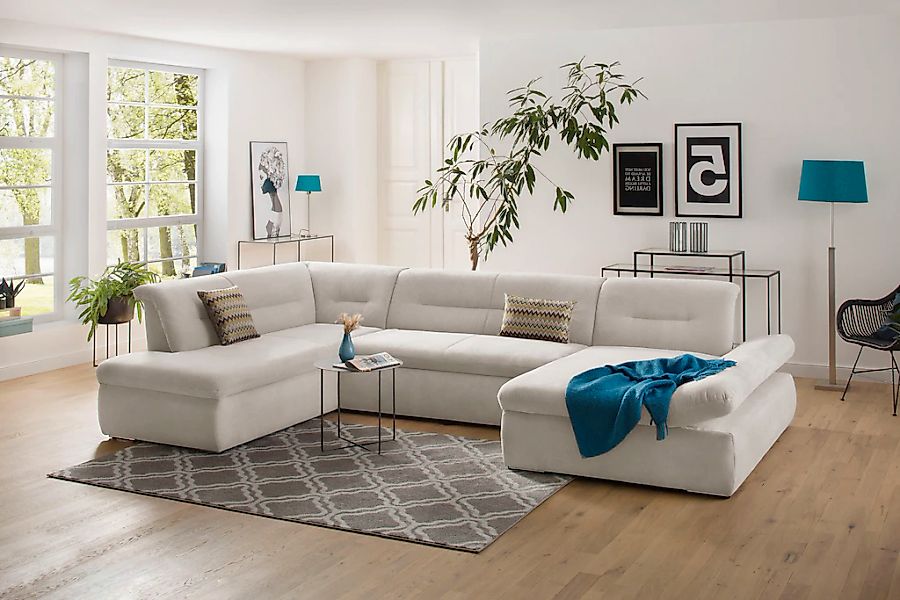 Home affaire Wohnlandschaft "Avesa U-Form" Wahlweise mit Armteilverstellung günstig online kaufen