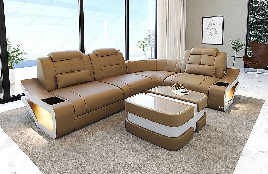 Sofa Dreams Ecksofa Leder Sofa Couch Elena L Form Ledercouch, L-Form Leders günstig online kaufen