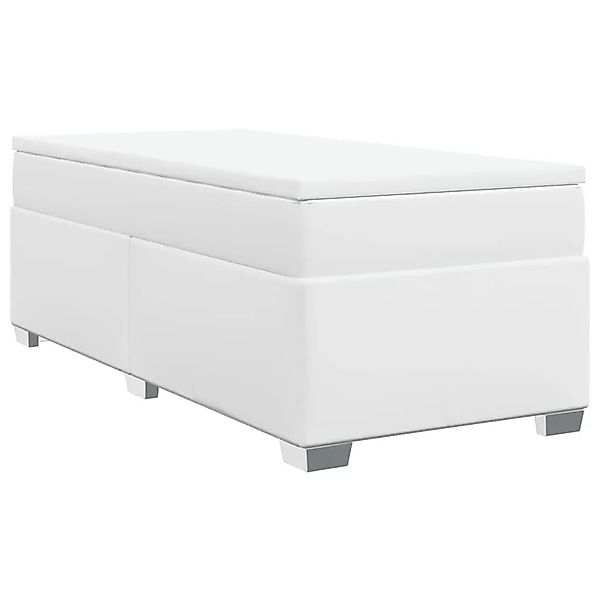 vidaXL Boxspringbett mit Matratze Weiß 90x190 cm Kunstleder 3285190 günstig online kaufen
