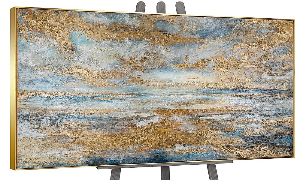 YS-Art Gemälde Goldene Bucht, Abstraktion, Leinwandbild günstig online kaufen