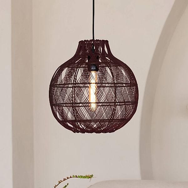 GOOD & MOJO Hängeleuchte Mendoza, rot, Ø 35 cm, Bambus, E27 günstig online kaufen