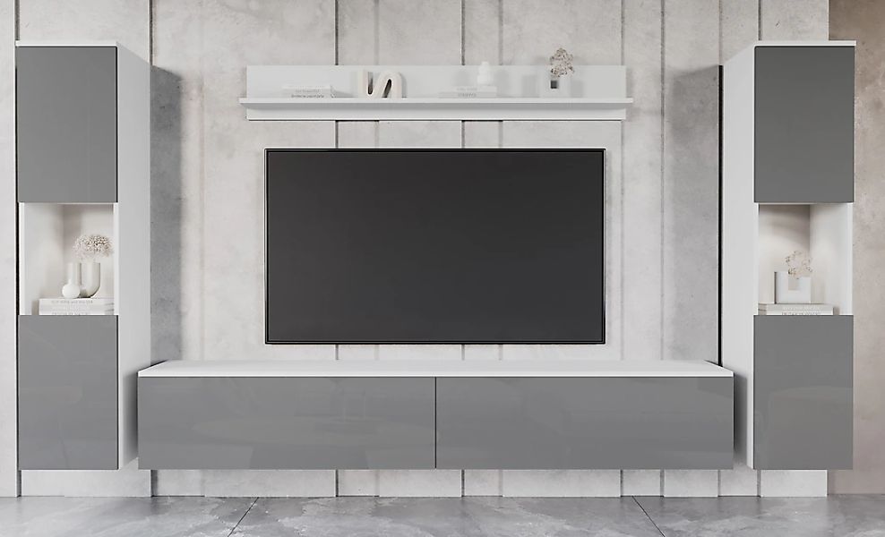 INOSIGN Wohnwand "PARIS, Vitrine Türanschlag links/rechts wechselbar" Kompl günstig online kaufen