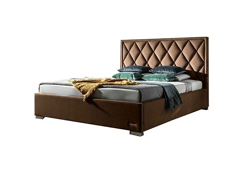 JVmoebel Bett Textil Schlafzimmer Möbel Betten Polster Gestell Grau, Made i günstig online kaufen
