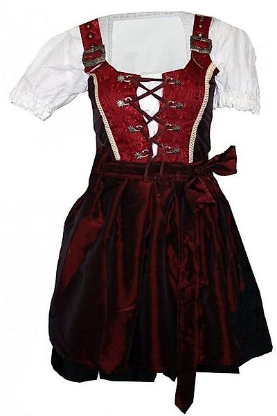 German Wear Dirndl GW1307 Britta 4-teilig Mini-Dirndl Dirndlbluse Weinrot B günstig online kaufen