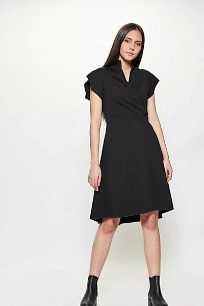 Kleid Mit Stehkragen Jersey Schwarz günstig online kaufen