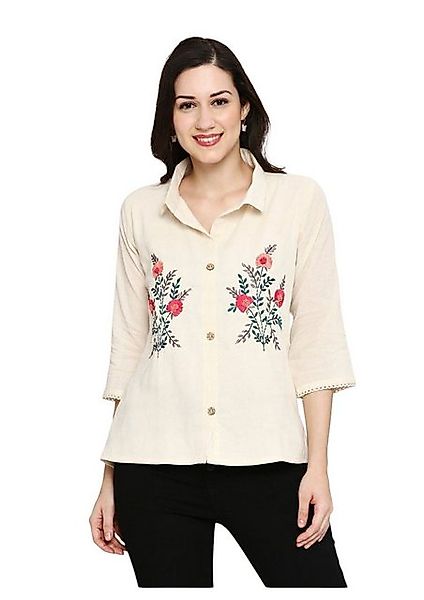 PfauGermany Hemdbluse Cotton Embroidery Flowers Bouquet günstig online kaufen