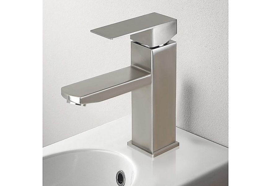 ZMH Waschtischarmatur Wasserhahn bad Hochdruck Edelstahl zugstange günstig online kaufen