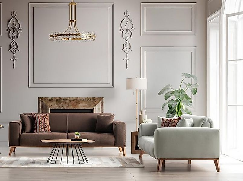 JVmoebel Sofa Stilvolle 3+3 Sofagarnitur Komfortables Design Sofa Couch Woh günstig online kaufen