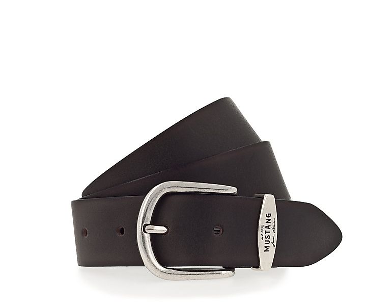 MUSTANG Ledergürtel Damen-Gürtel mit Logo-Schriftzug auf der Schlaufe günstig online kaufen