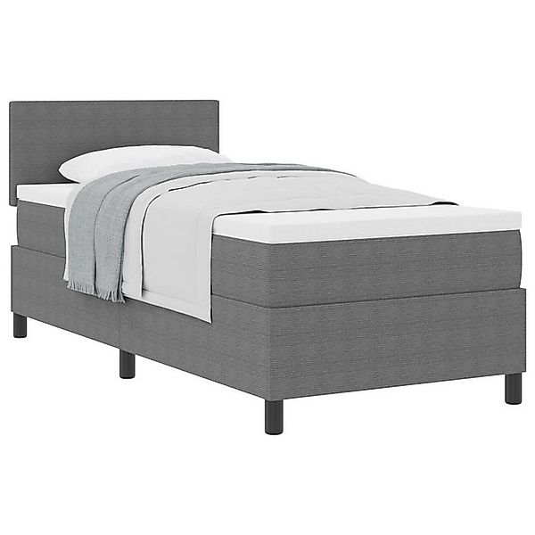 vidaXL Bett Boxspringbett mit Matratze Hellgrau Einzel Cordstoff (1-tlg) günstig online kaufen