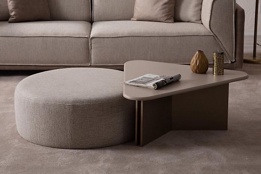 Xlmoebel Sofa Designer Wohnzimmer Set mit beigefarbenem Holz-Couchtisch und günstig online kaufen