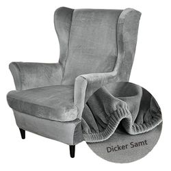 Coonoor Sesselhusse Samt, Stretch, 2-Teilig Ohrensessel günstig online kaufen