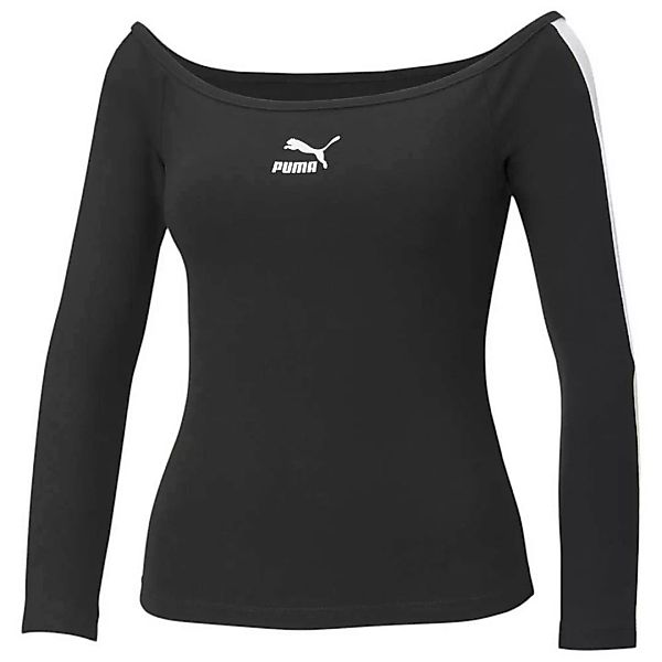Puma Select Classics Off Shoulder Langarm-t-shirt XS Cotton Black günstig online kaufen