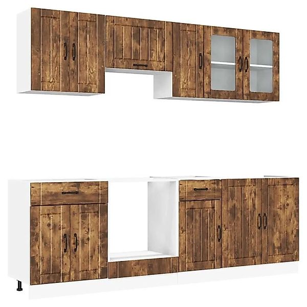 vidaXL 8 Tlg Küchenschrank-Set Lucca Räuchereiche Holzwerkstoff 3314836 günstig online kaufen