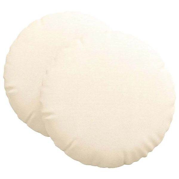 vidaXL Sitzkissen 2 Stk Creme Ø 60 cm Cordstoff 42014225 günstig online kaufen