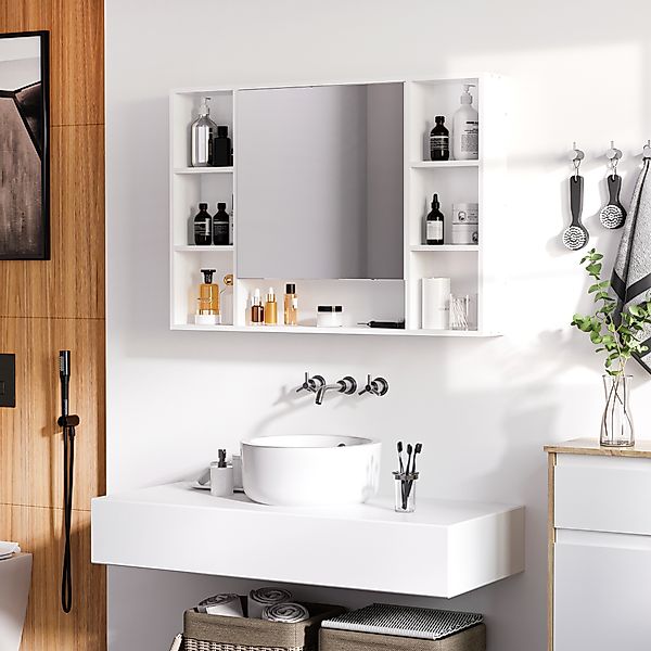 kleankin Badezimmer Spiegelschrank Wandschrank Badezimmerspiegel Badmöbel M günstig online kaufen