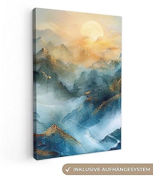 OneMillionCanvasses® Leinwandbild Abstrakt - Landschaft - Berge - Blau - Mo günstig online kaufen