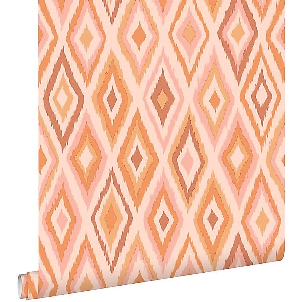 ESTAhome Tapete Karomuster Rosa und Orange 50 x 900 cm günstig online kaufen