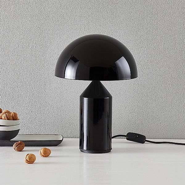 Oluce Tischleuchte Atollo, schwarz, Alu, Ø 25 cm günstig online kaufen